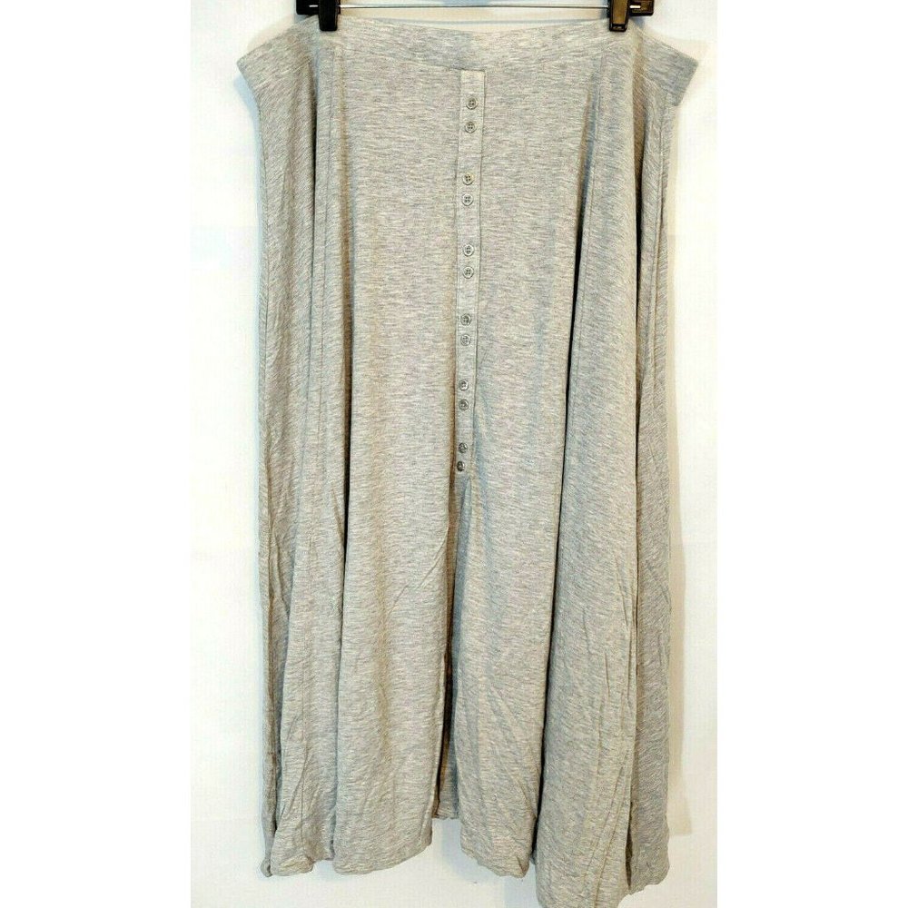 Roamans 1X 22/24 Plus Size Gray Maxi Skirt Casual - Picture 3 of 8